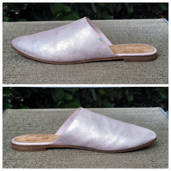 Toms Jutti Mule Metallic Leather Lavendar Mules, Size 10 - Picture 4 of 10
